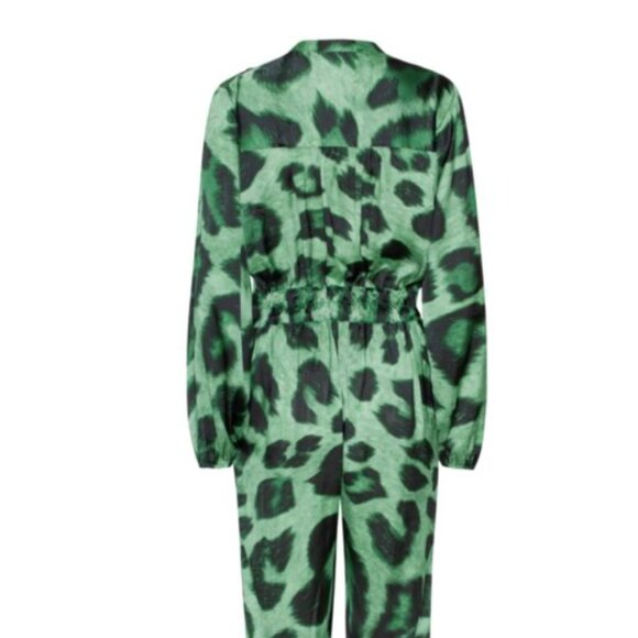 Holiday Green Leopard Priint. Karmamia - Scarlett Jumpsuit *** NWT *** - Picture 2 of 2